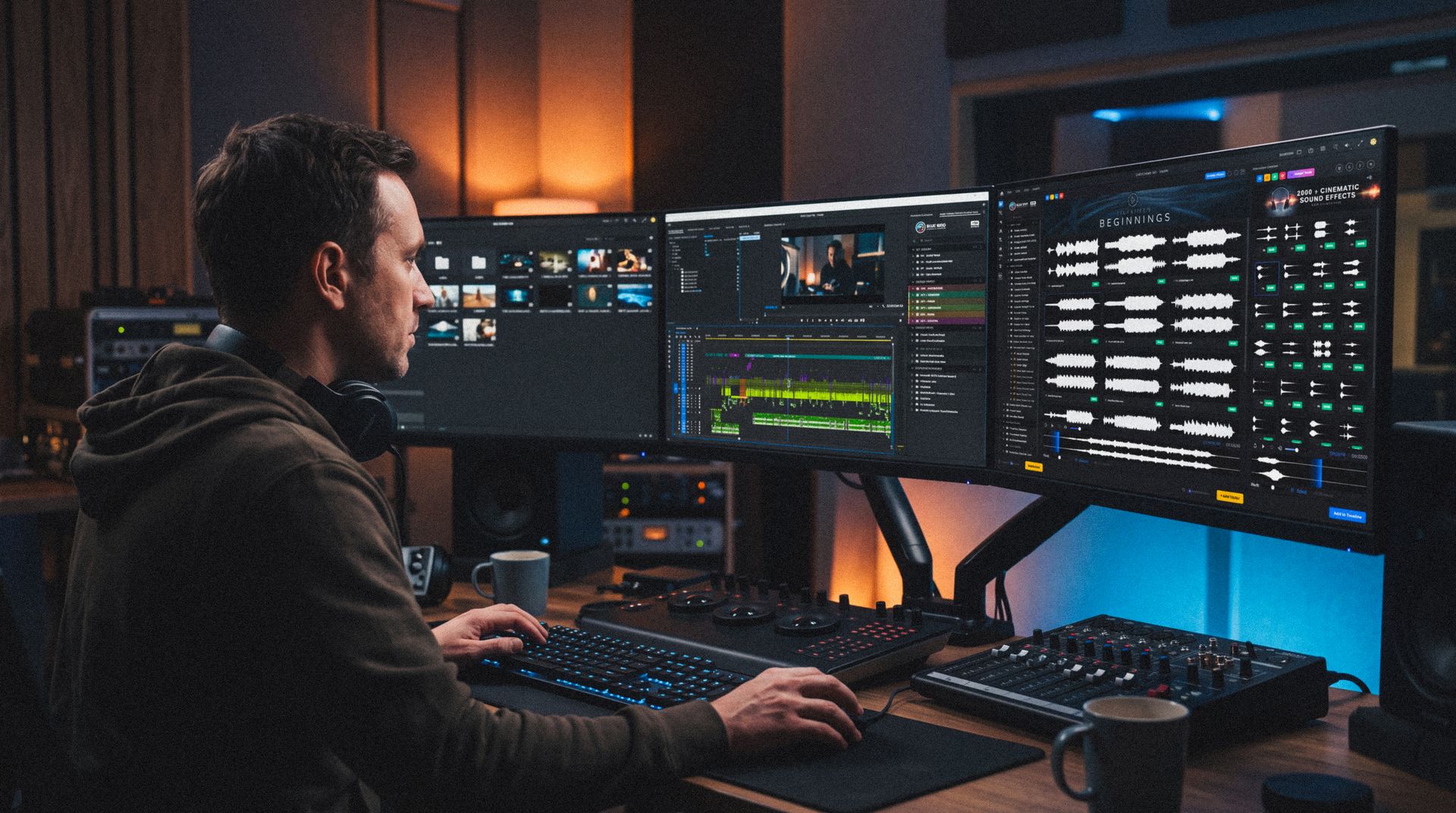 Video Editor Studio Background